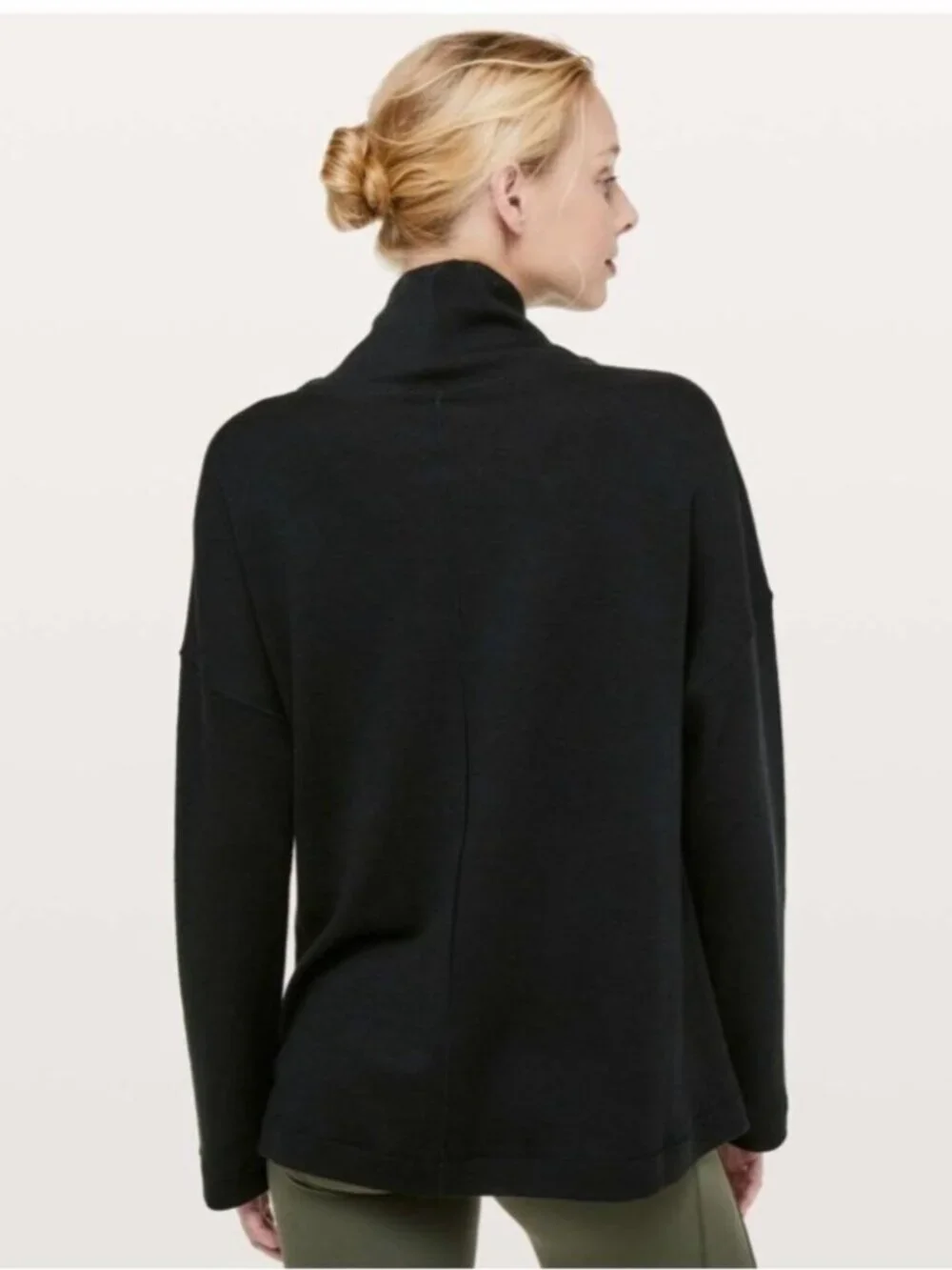 Lululemon Black Principal Dancer Funnel Neck Merino Wool Sweater - 10/12